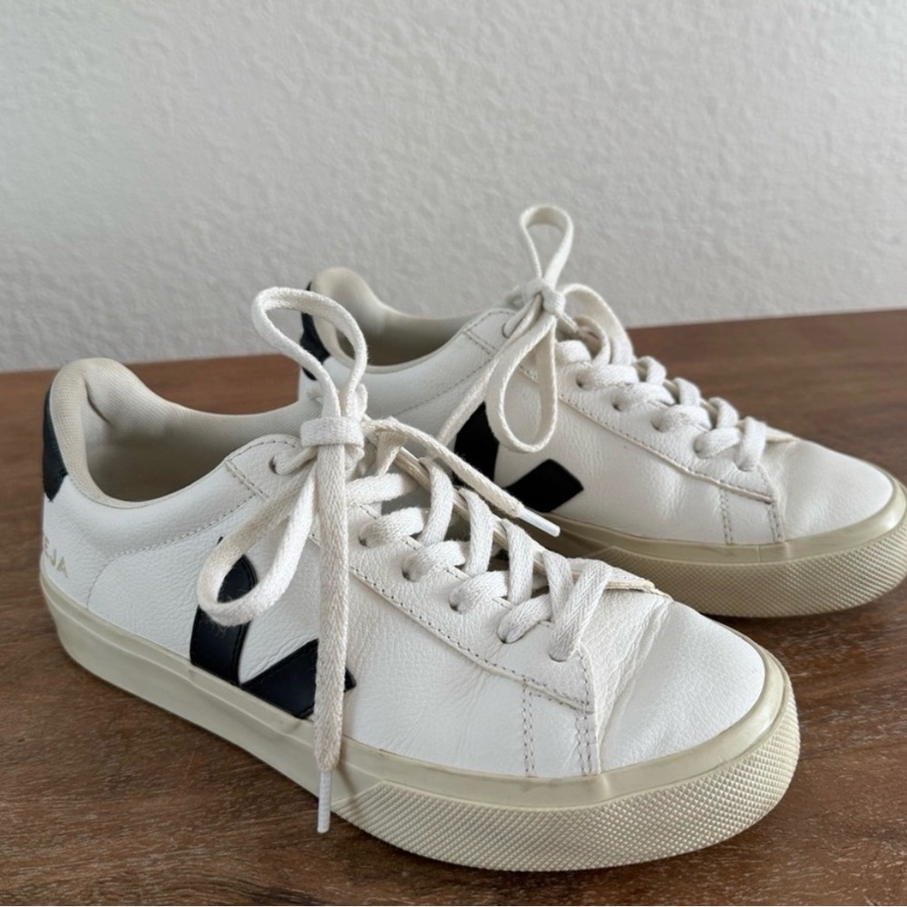 Veja women’s classic white and black campo sneakers